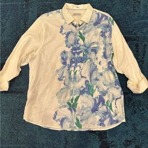 Tommy bahama Barbados breeze stretch XL linen blend Floral Button-Up Shirt